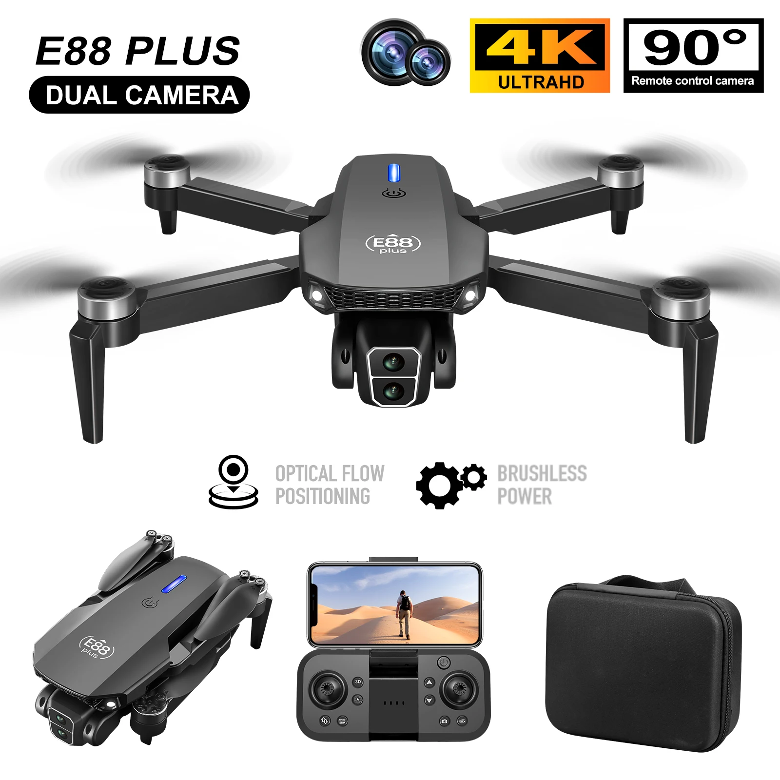 New E88 Plus Quadcopter Drone: - đánh giá và giá Drone Aerial Photography