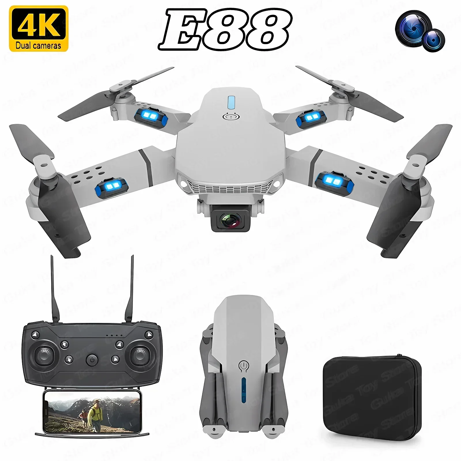 E88 Pro WIFI FPV Drone Wide An - đánh giá và giá Drone Aerial Photography