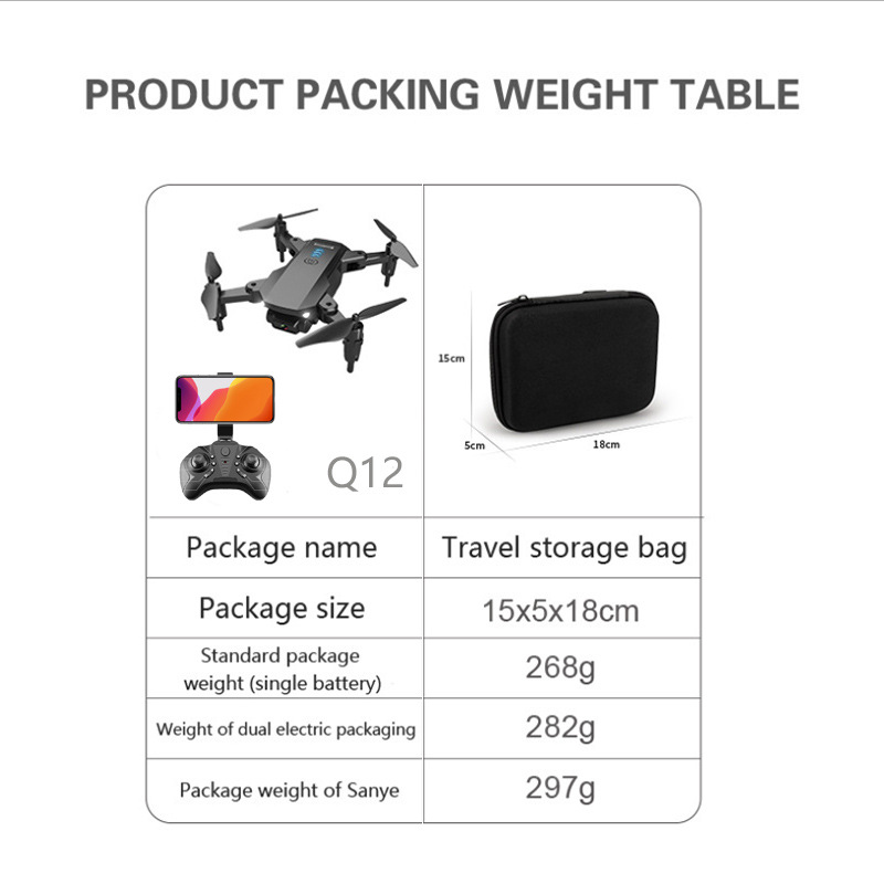 Q12 Ô Mini Quadcopter 4K Camer - đánh giá và giá Drone Aerial Photography